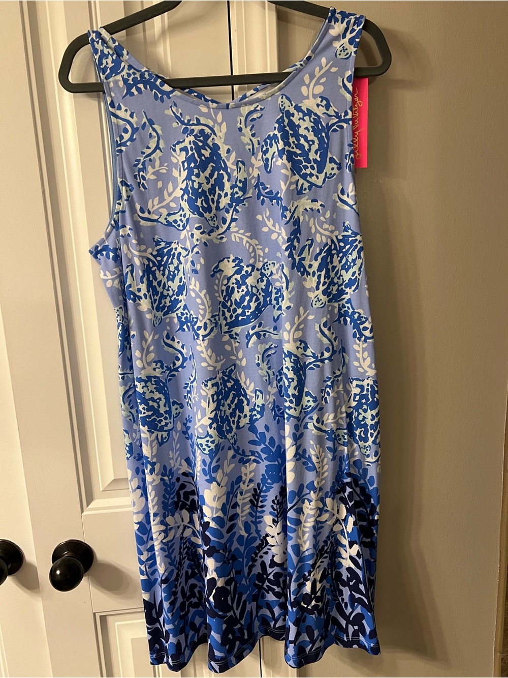 Lilly Pulitzer Light and Dark Blue Floral Shift Dress